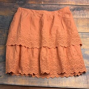 J. Crew Eyelet Tiered Mini Skirt